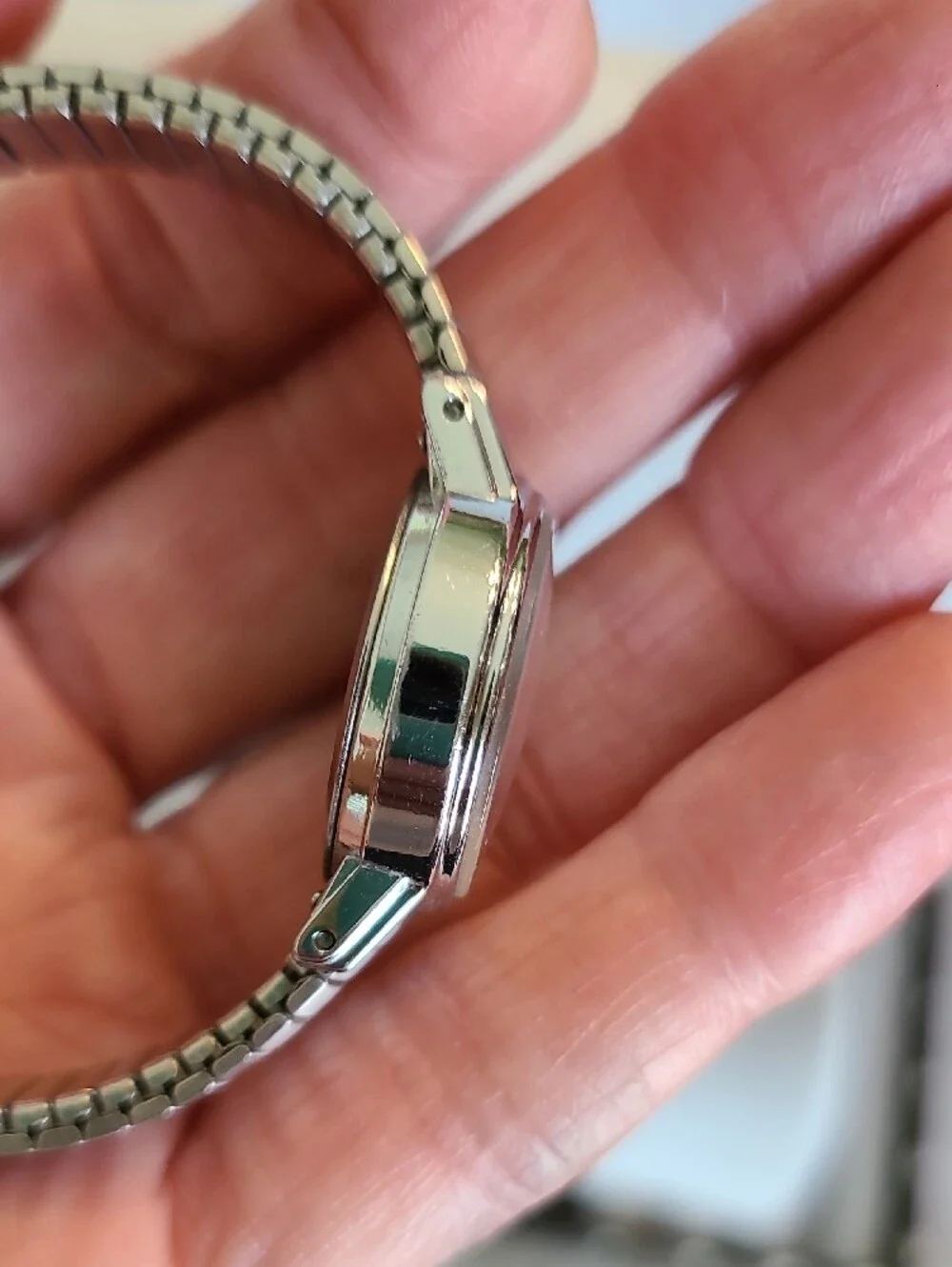 Timex Silver Tone Indiglo Watch with Cream Dial